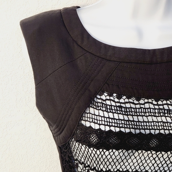 Lulumari Black See-through Front With Abstract Back Cut Out Mini Dress Size: S - Picture 2 of 12